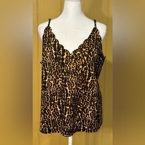 SHEIN Leopard print Scallop Cami